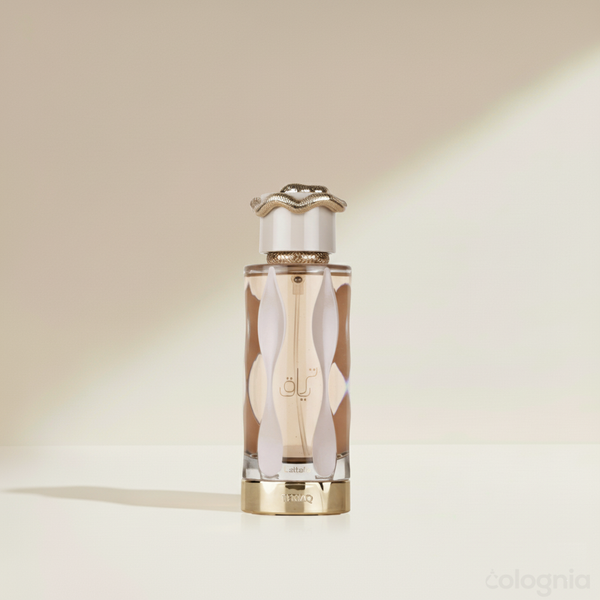 Teriaq parfumflacon met golvende glazen structuur